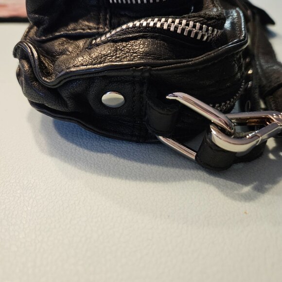 Nunoo | Helena Black Washed Leather Crossbody Mini Bag - Picture 10 of 16